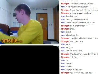 College Student Jerking Off On Omegle While Roomate Behind Him